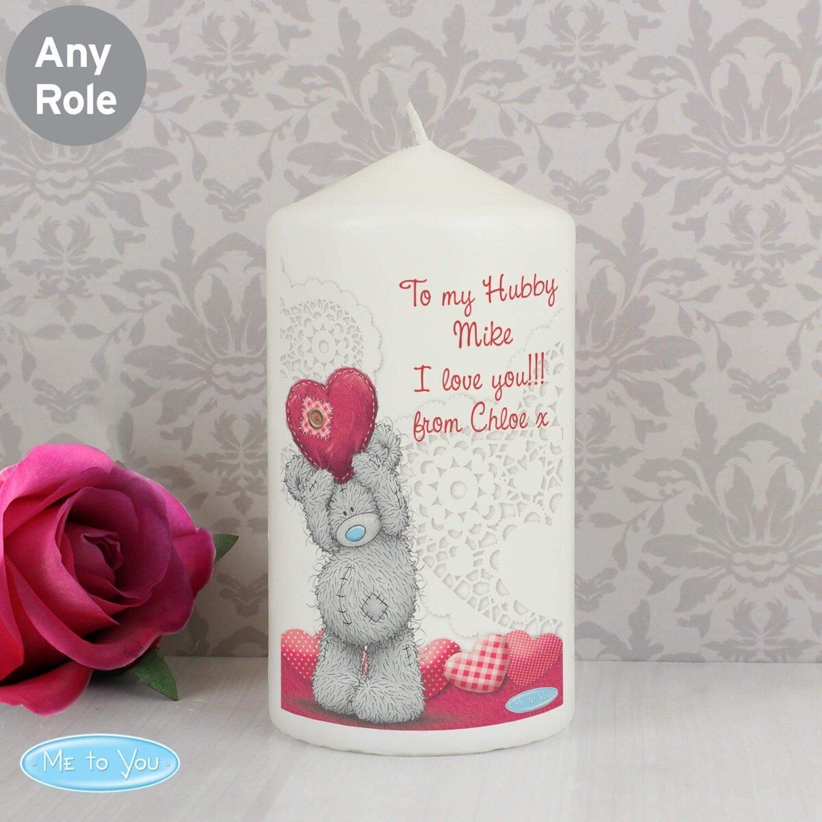 Personalised Me To You Heart Candle