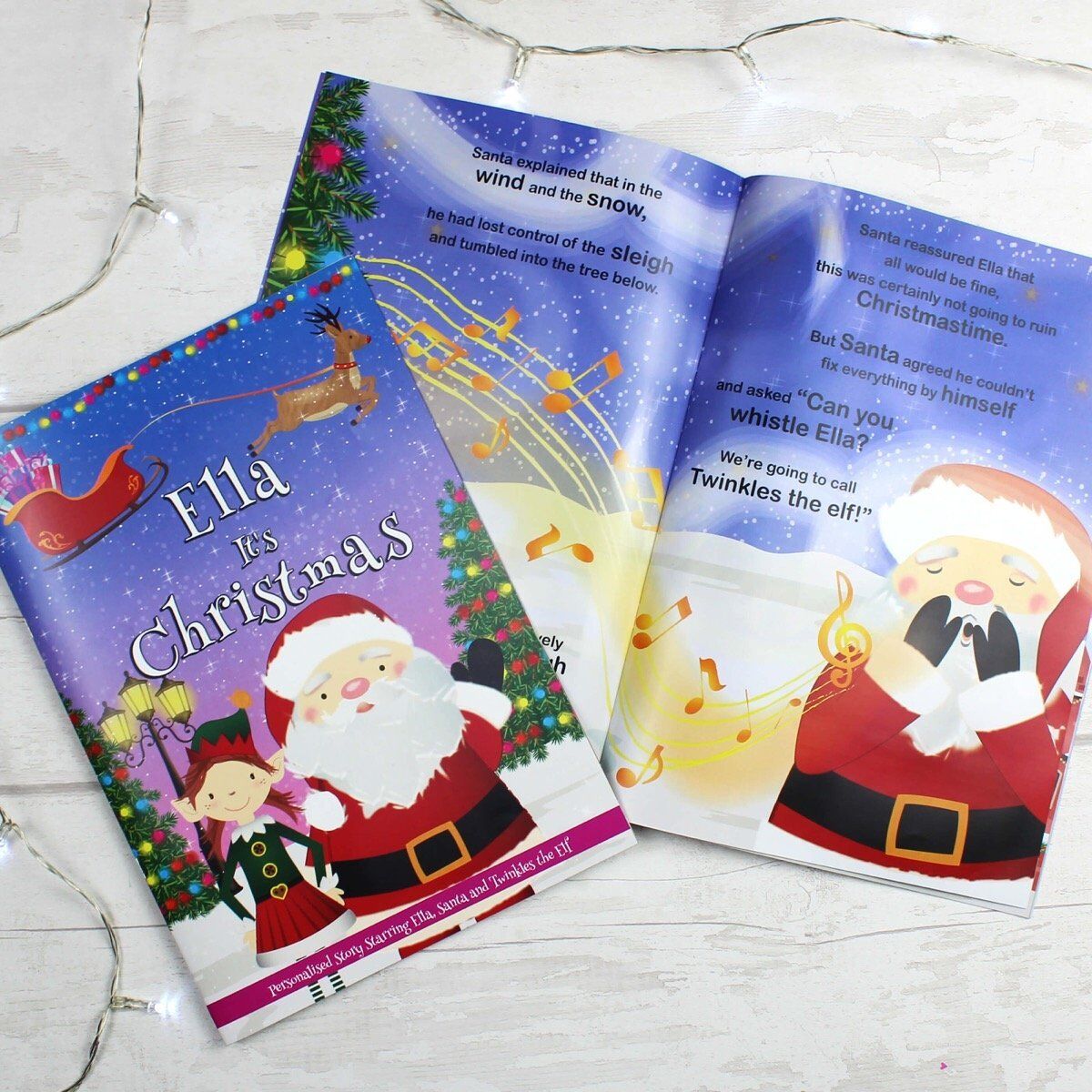 Personalised Girls “It’s Christmas” Story Book, Featuring Santa and his Elf Twinkles