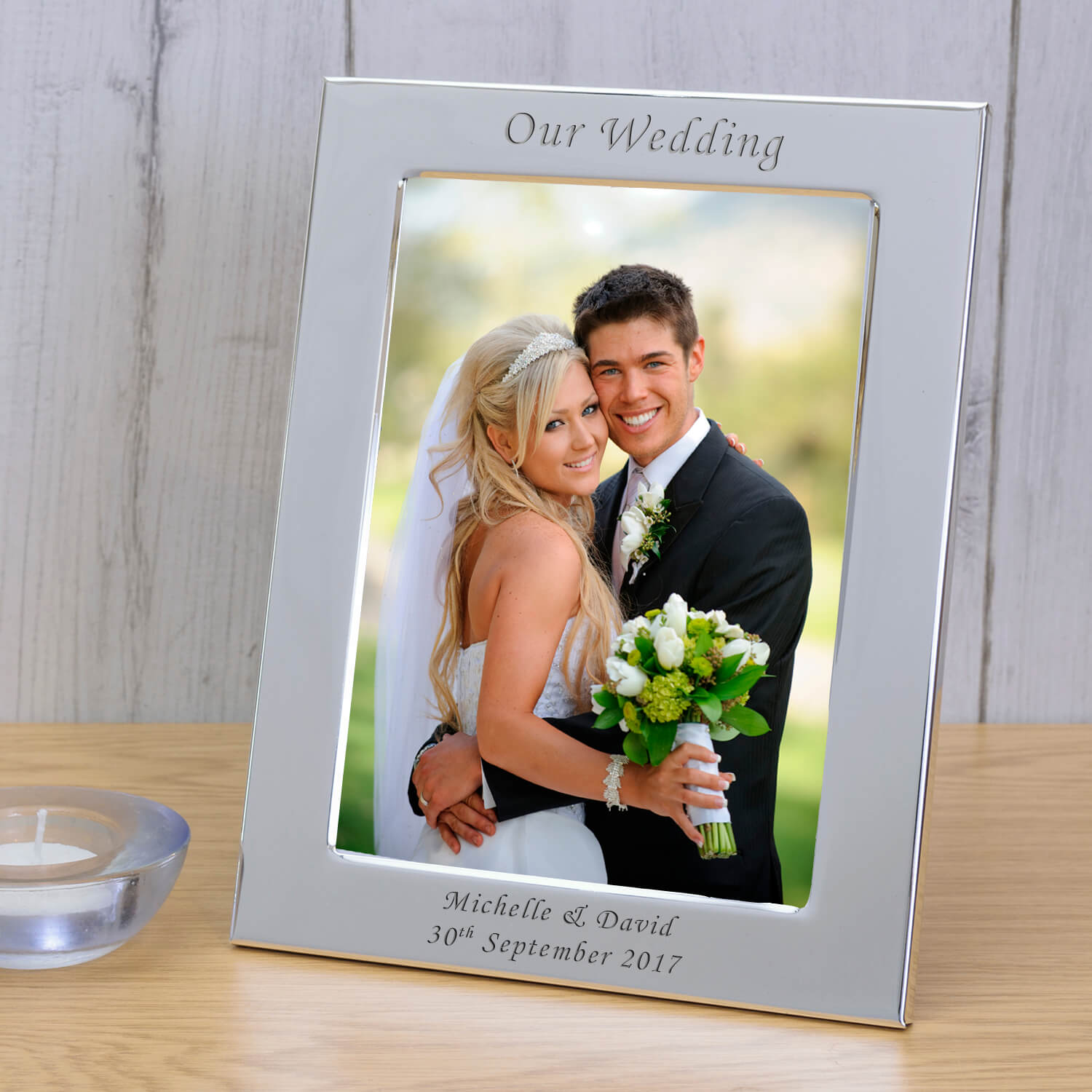Personalised Silver Plated Photo Frame – Our Wedding
