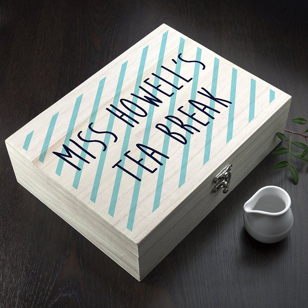 Personalised Tea Box (Stripes) – Teacher
