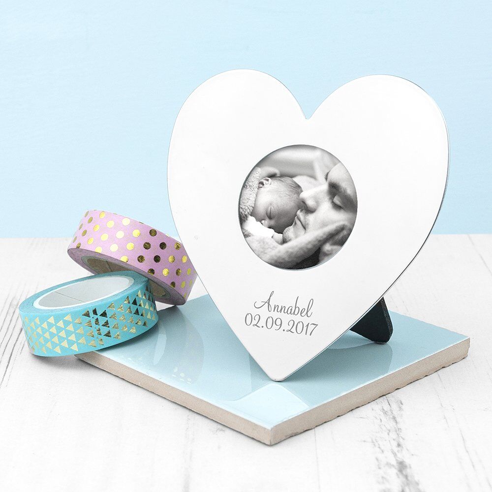 Personalised Heart Photo Frame (Small) – Your Message