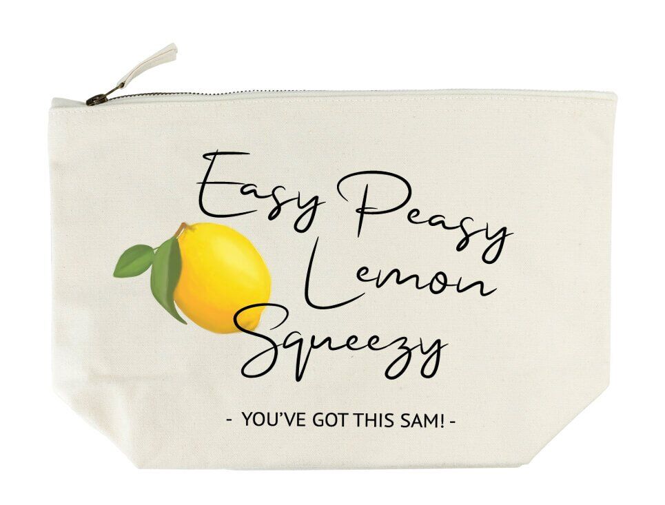 Personalised Wash Bag – Easy Peasy Lemon Squeezy