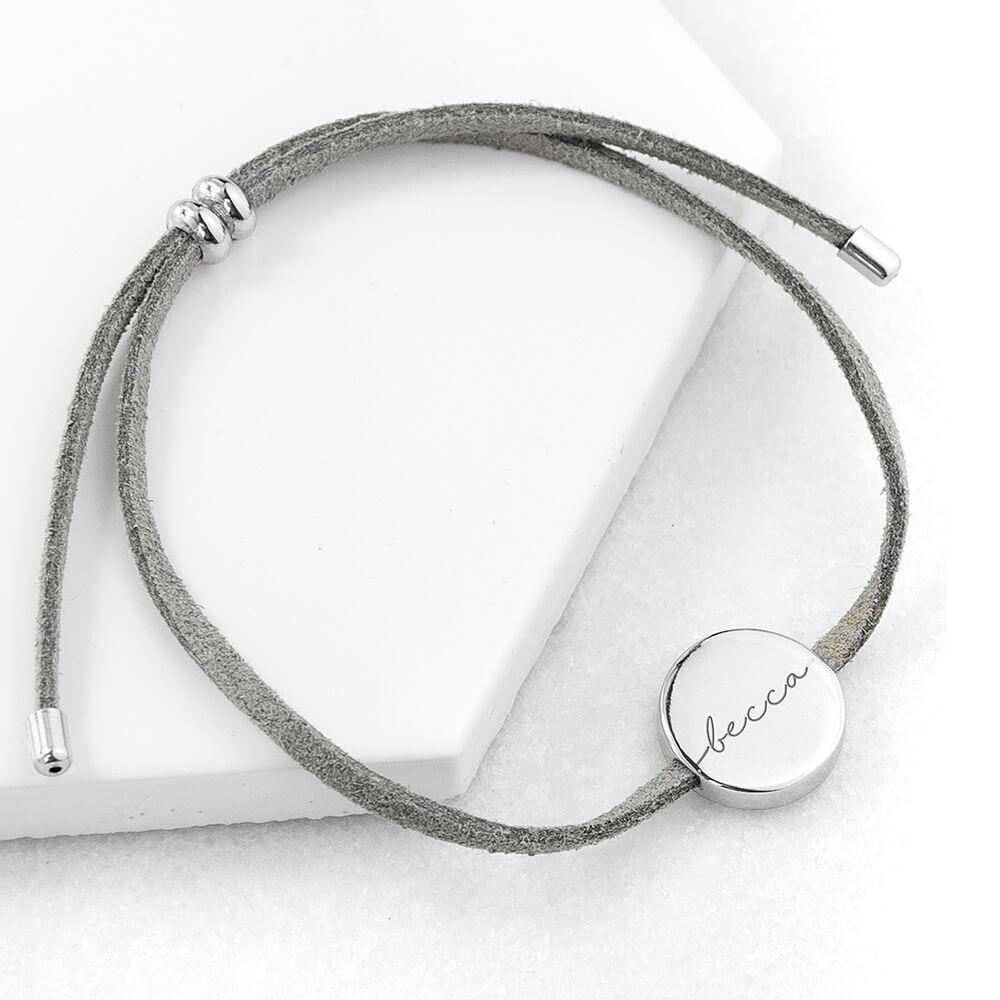 Personalised Always With You Silver & Grey Bracelet – Name