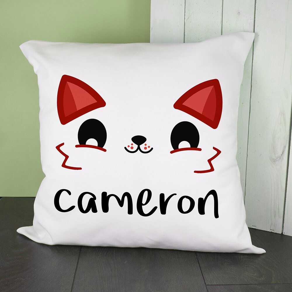 Personalised Cushion Cover – Cute Fox Eyes