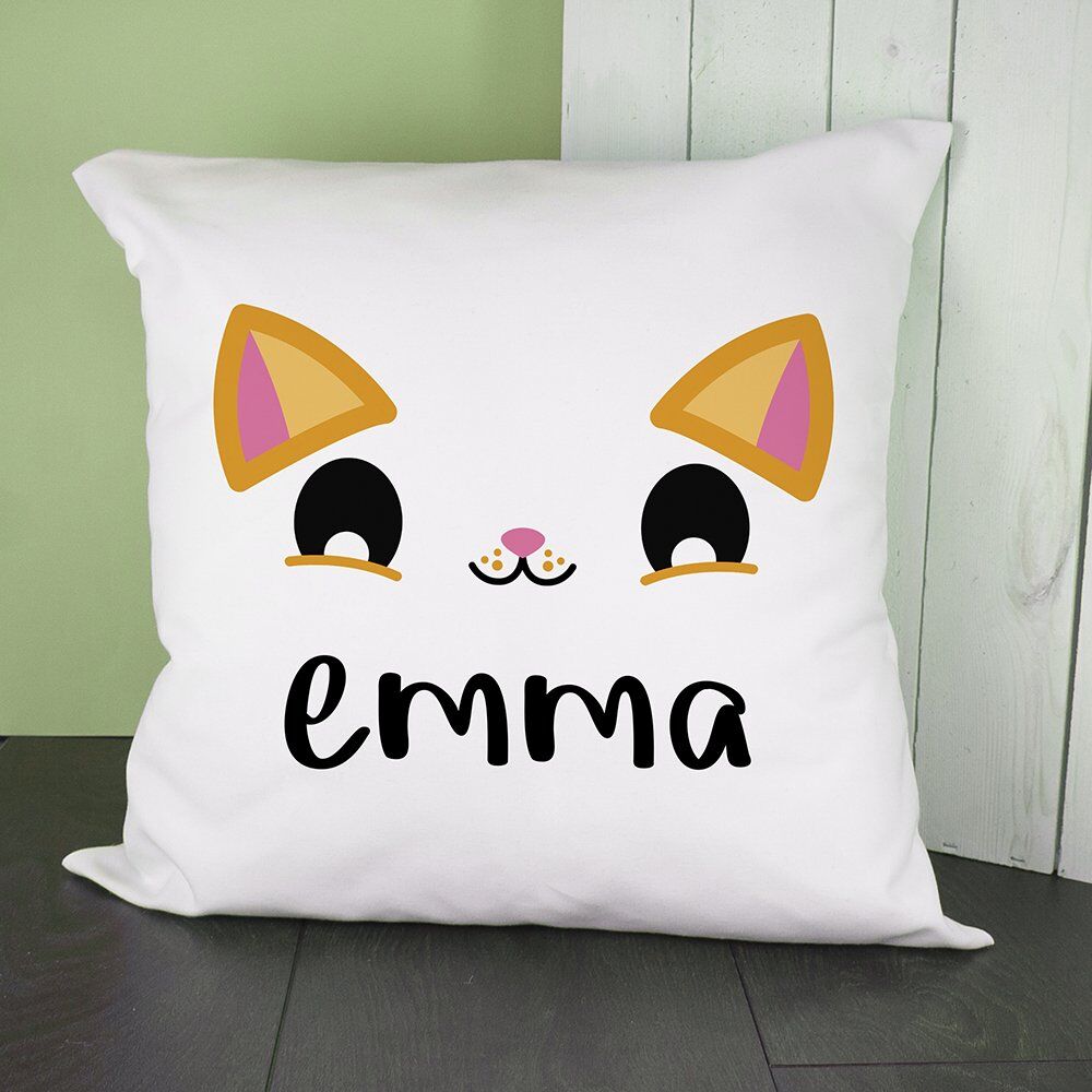 Personalised Cushion Cover – Cute Kitten Eyes
