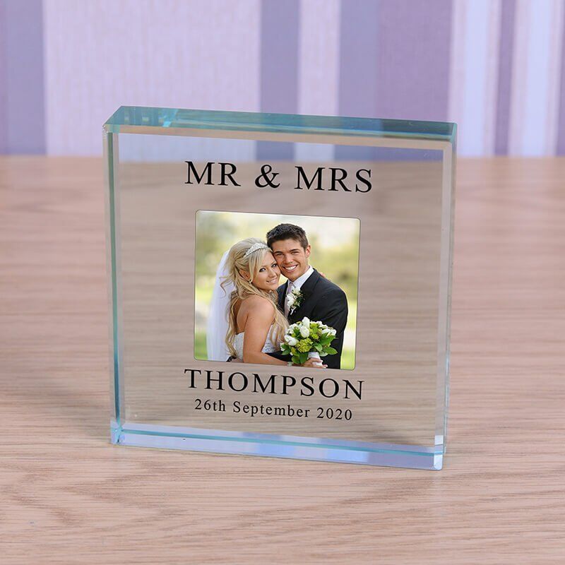 Personalised Glass Photo Frame – Wedding