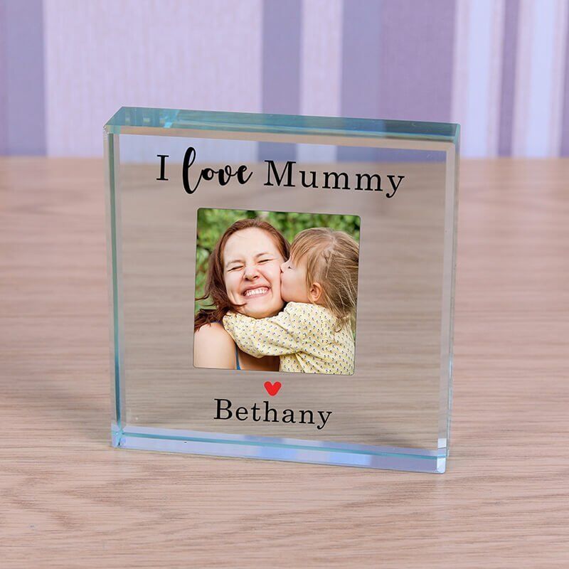 Personalised Glass Photo Frame – I Love Mummy