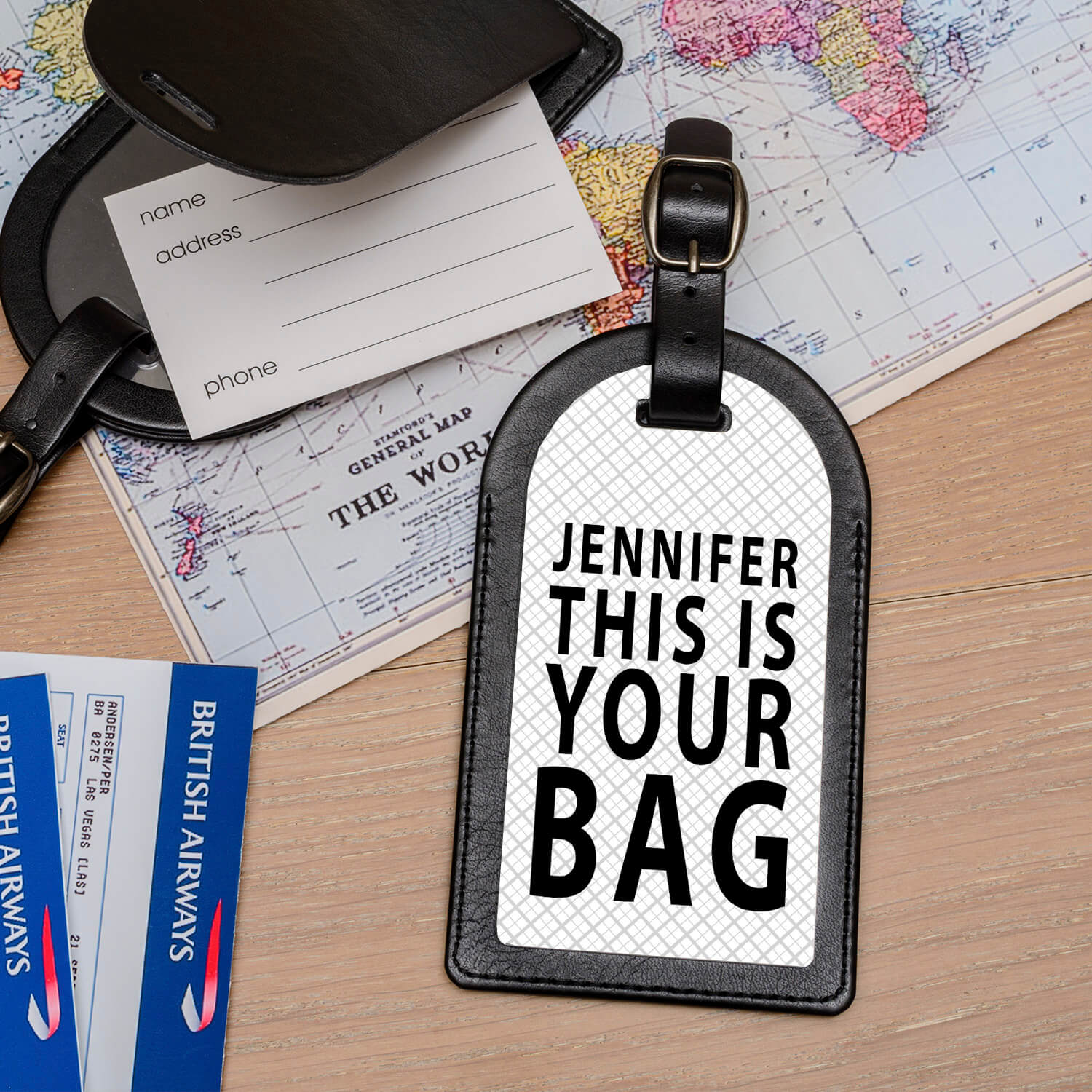 Personalised Leather Luggage Tag – Your Bag