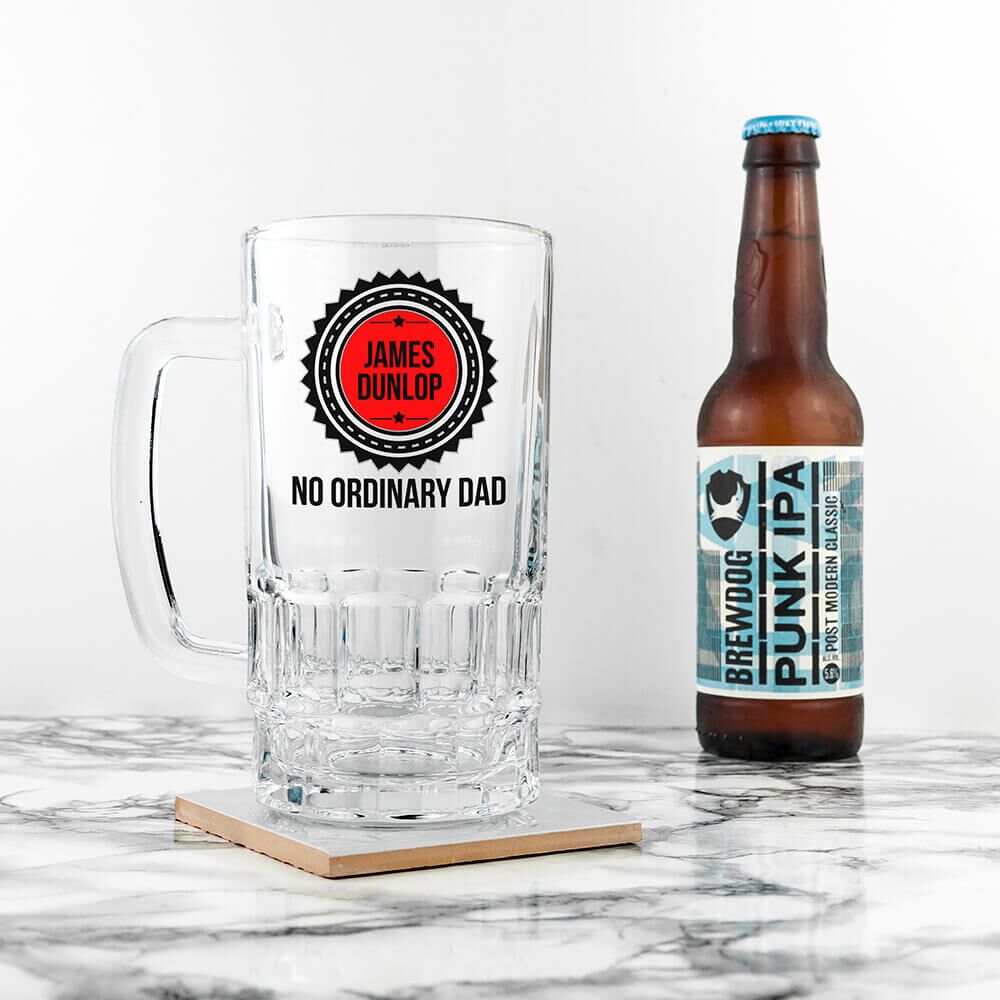Personalised Beer Glass (Tankard) – No Ordinary Dad