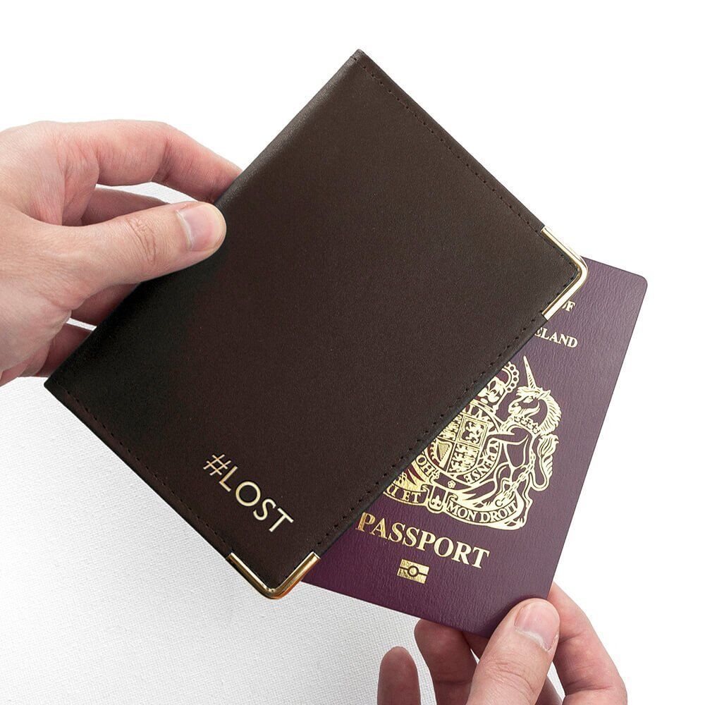 Personalised Luxury Leather Passport Holder – Brown