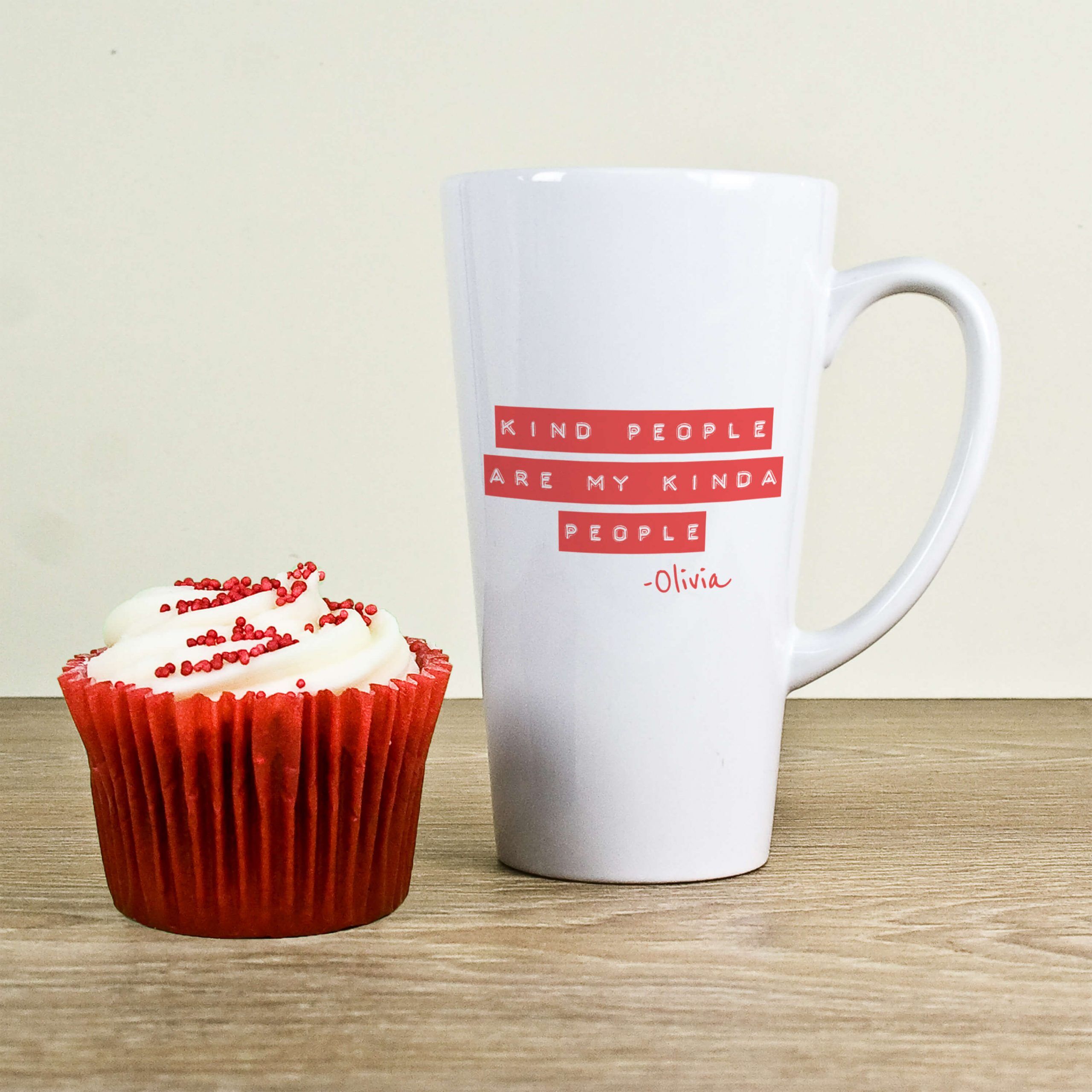 Personalised Kind People (Red) Latte Mug