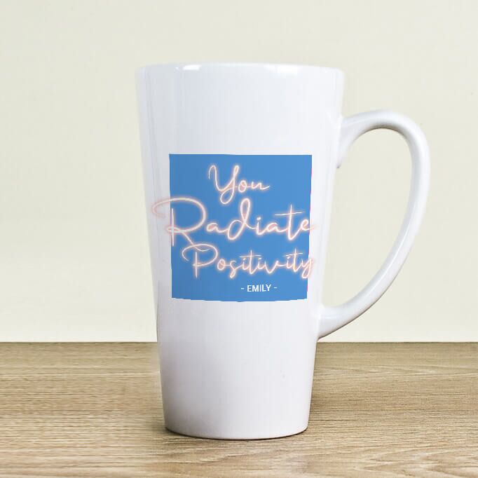 Personalised Radiate Positivity Latte Mug