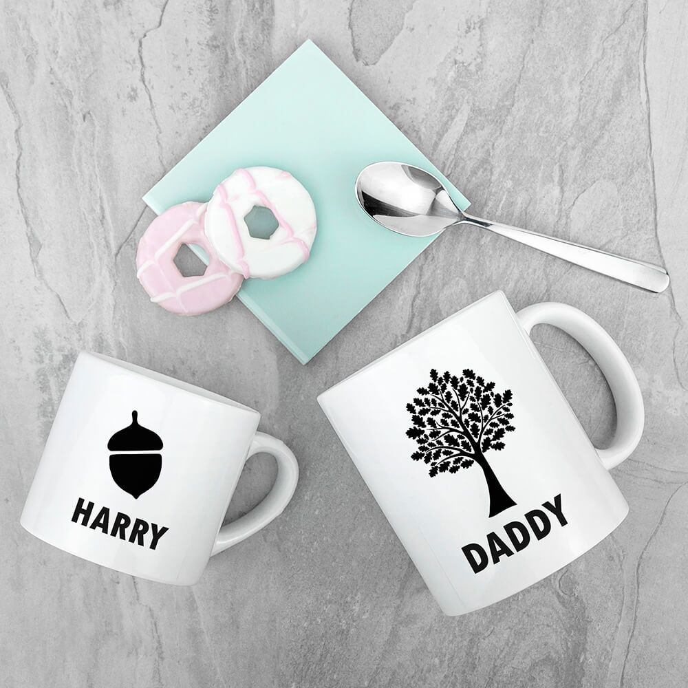Personalised Daddy & Me Acorn Mugs