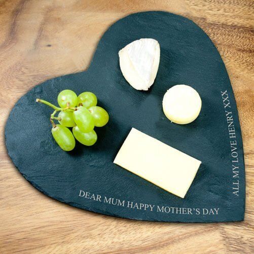 Personalised Slate Cheese Board – Your Message (Heart)