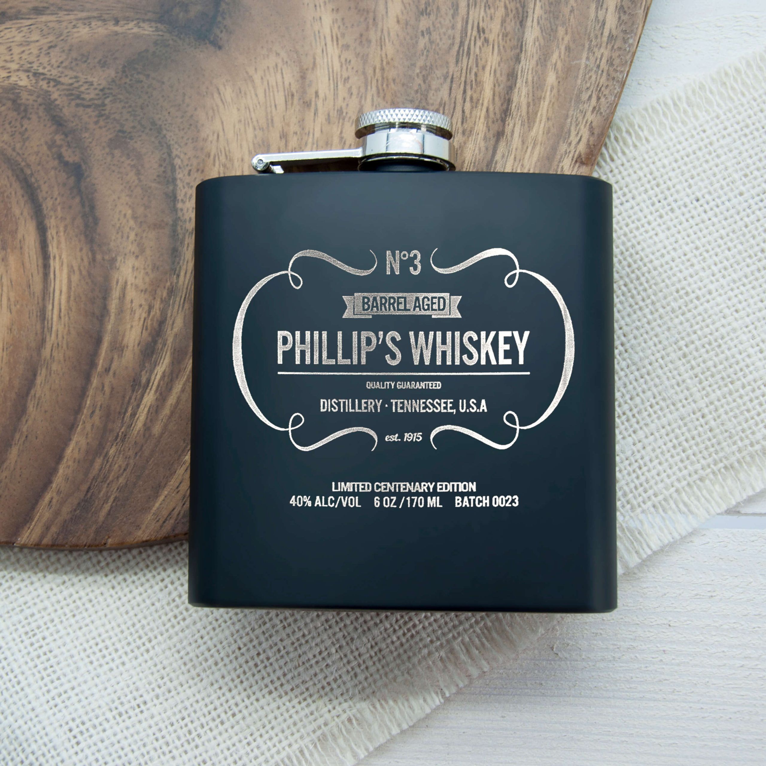 Personalised Hip Flask – Whisky Vintage