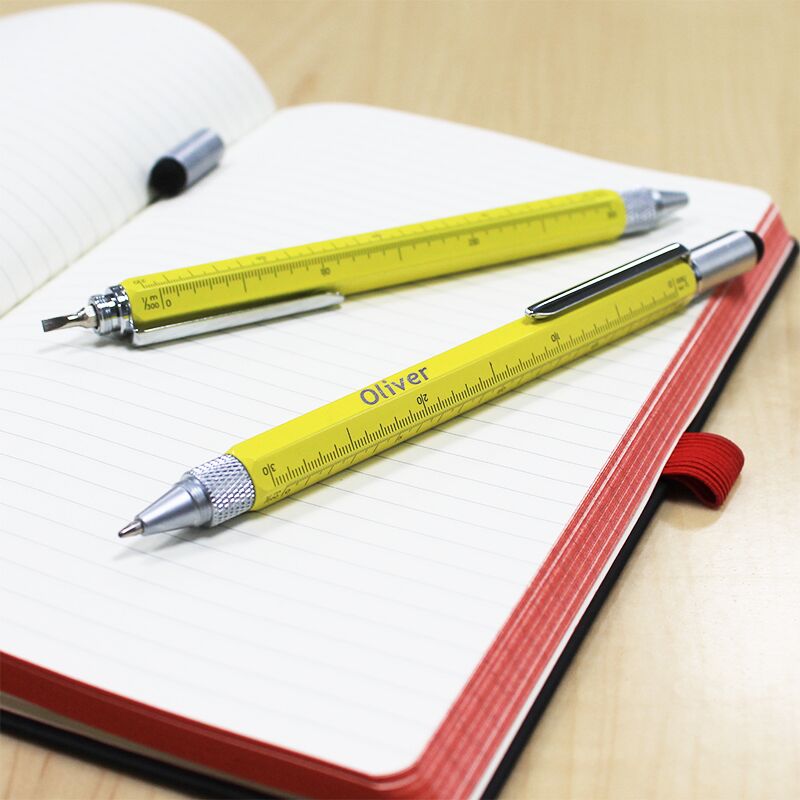 Personalised Yellow Multi Function Pen