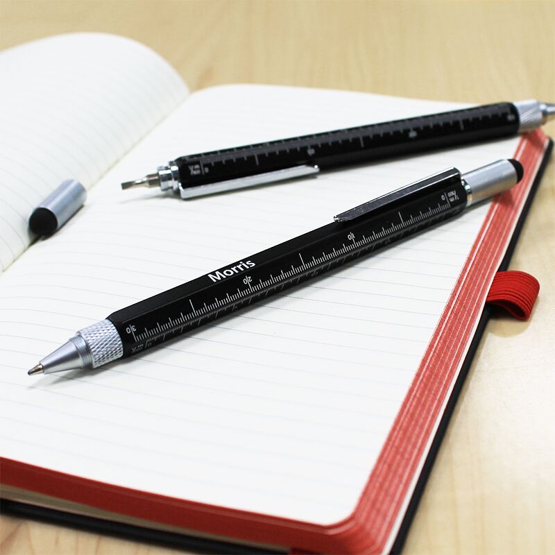 Personalised Black Multi Function Pen