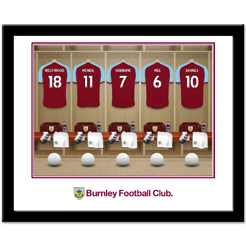 Personalised Burnley FC Dressing Room Framed Print