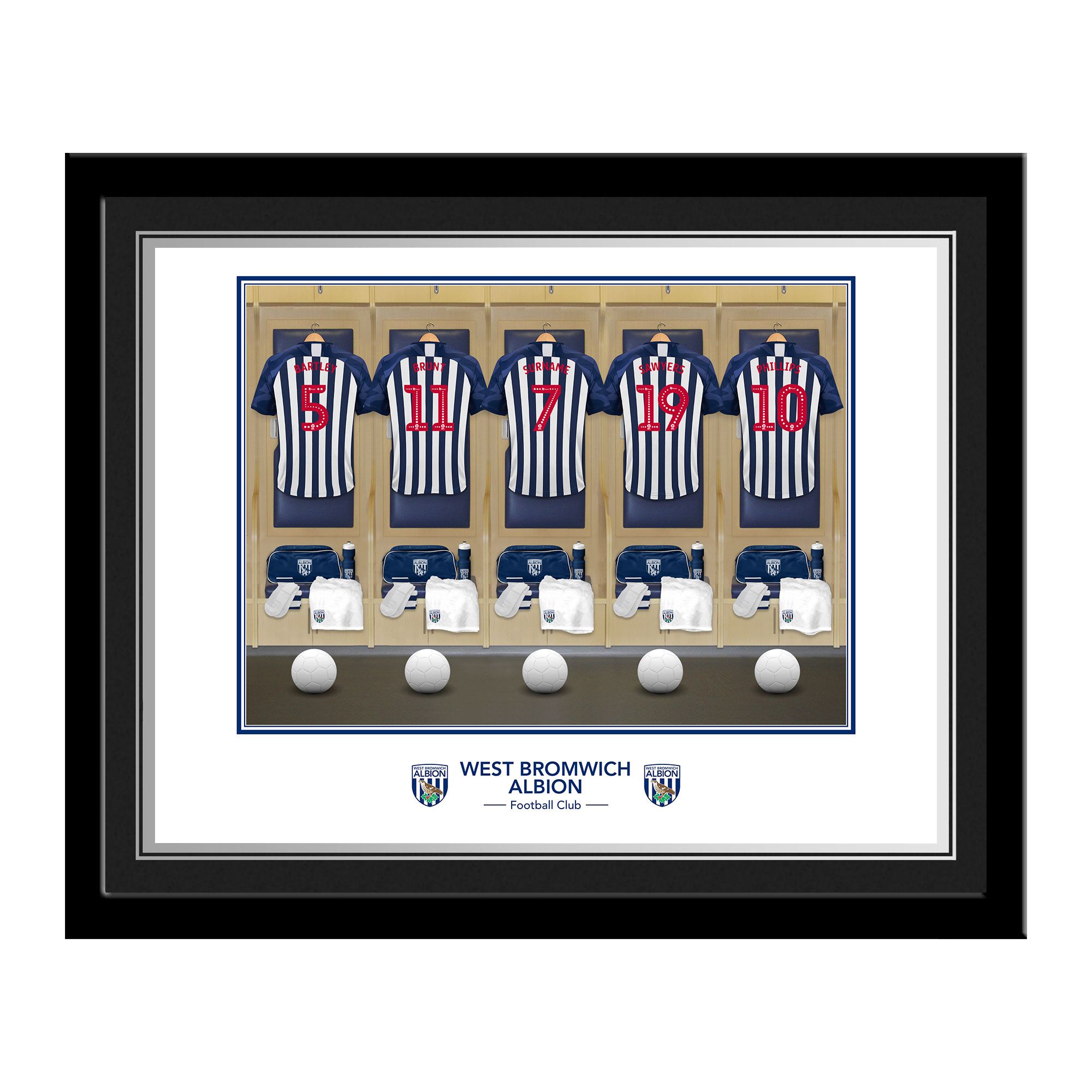 Personalised West Brom FC Dressing Room Framed Photo