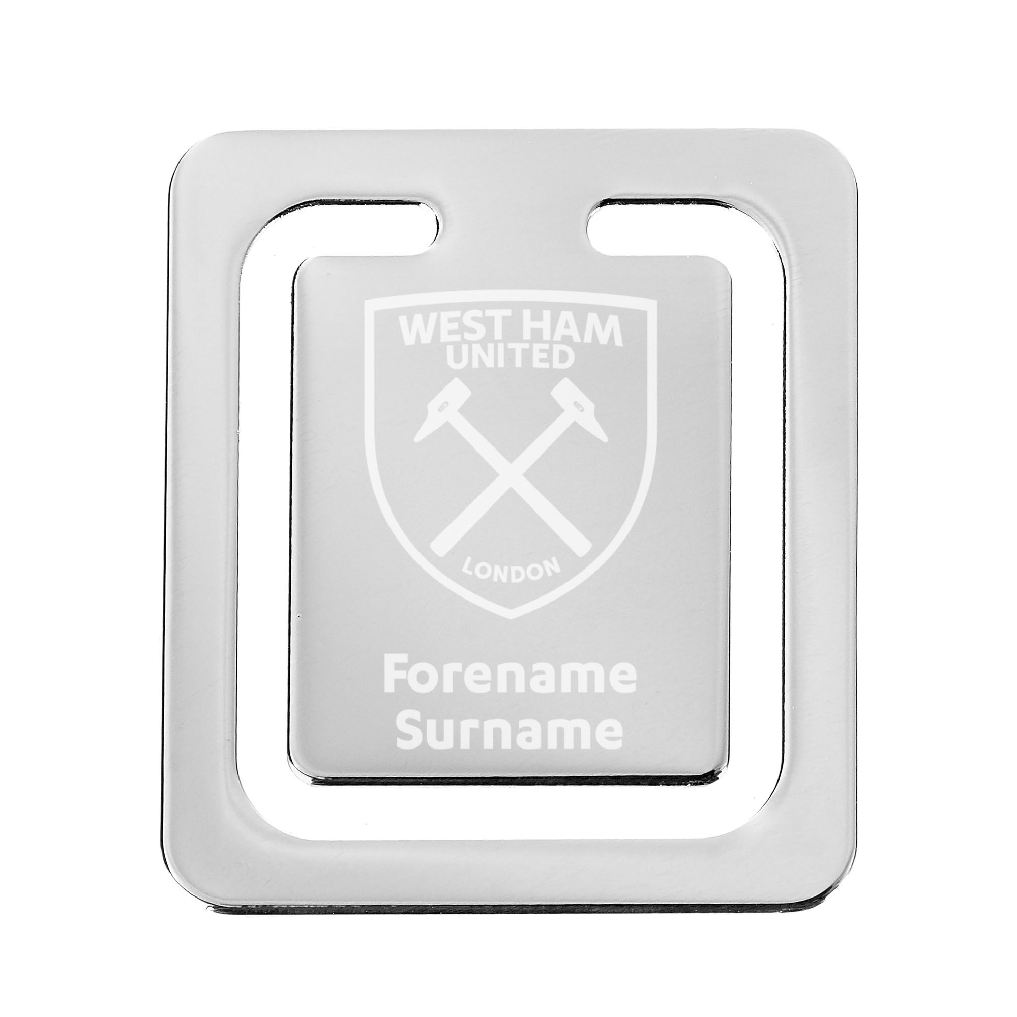 Personalised West Ham United FC Crest Bookmark