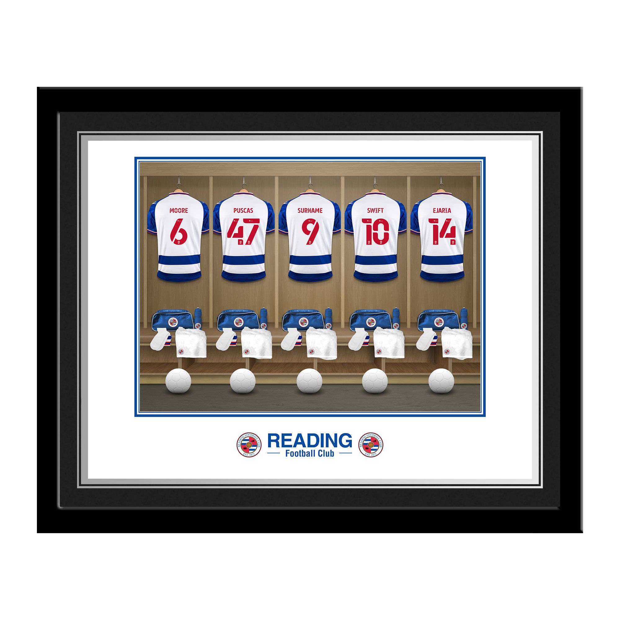 Personalised Reading FC Dressing Room Framed Photo
