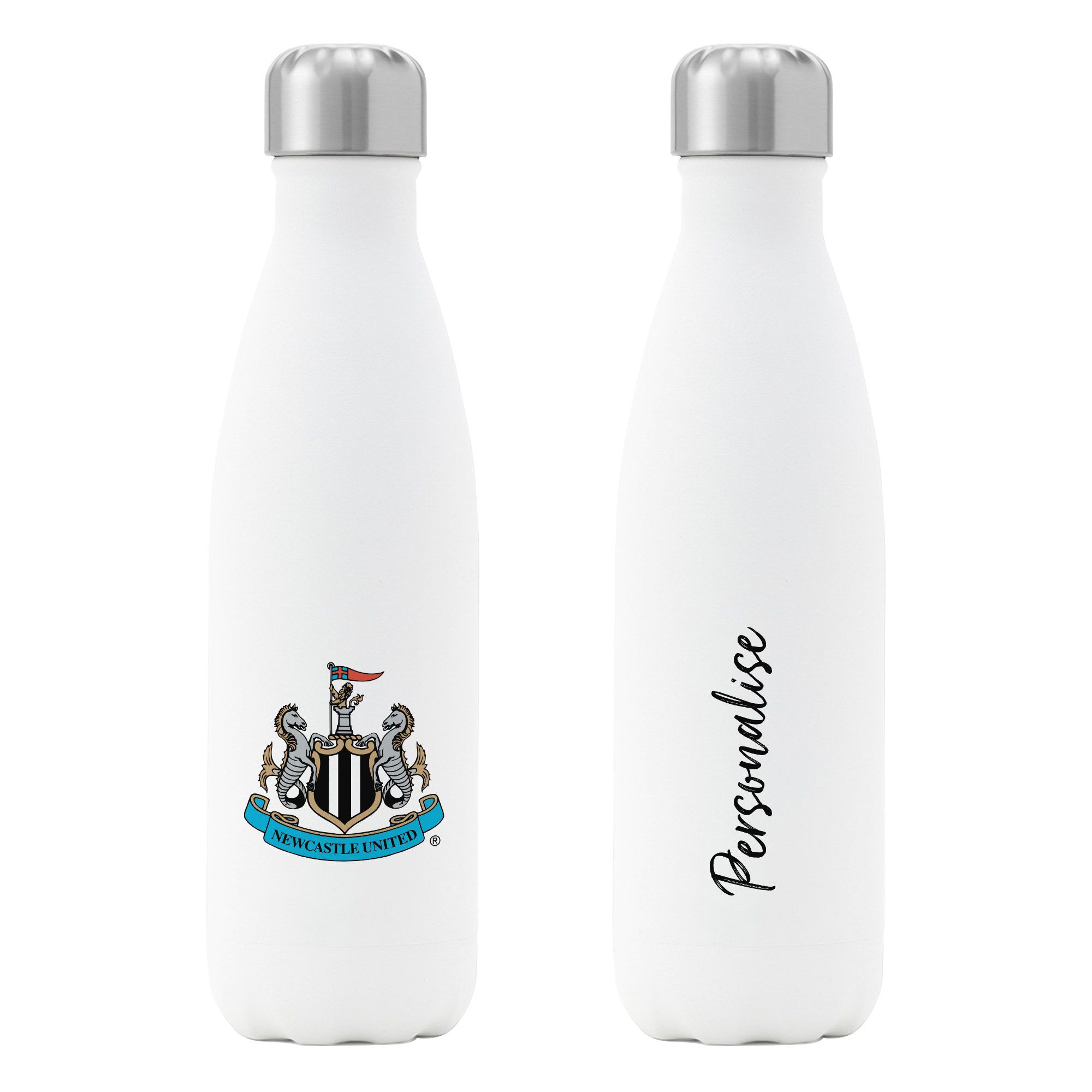 Personalised Newcastle United FC Insulated Water Bottle – White