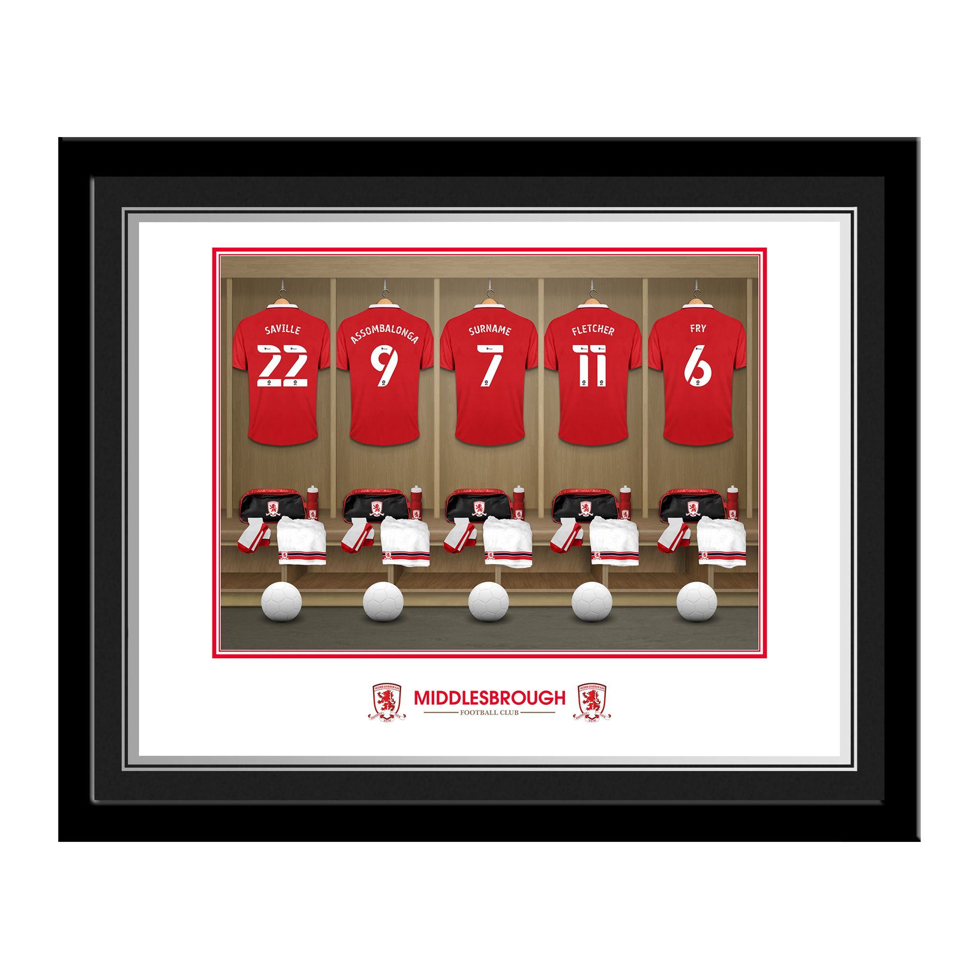 Personalised Middlesbrough FC Dressing Room Photo Framed