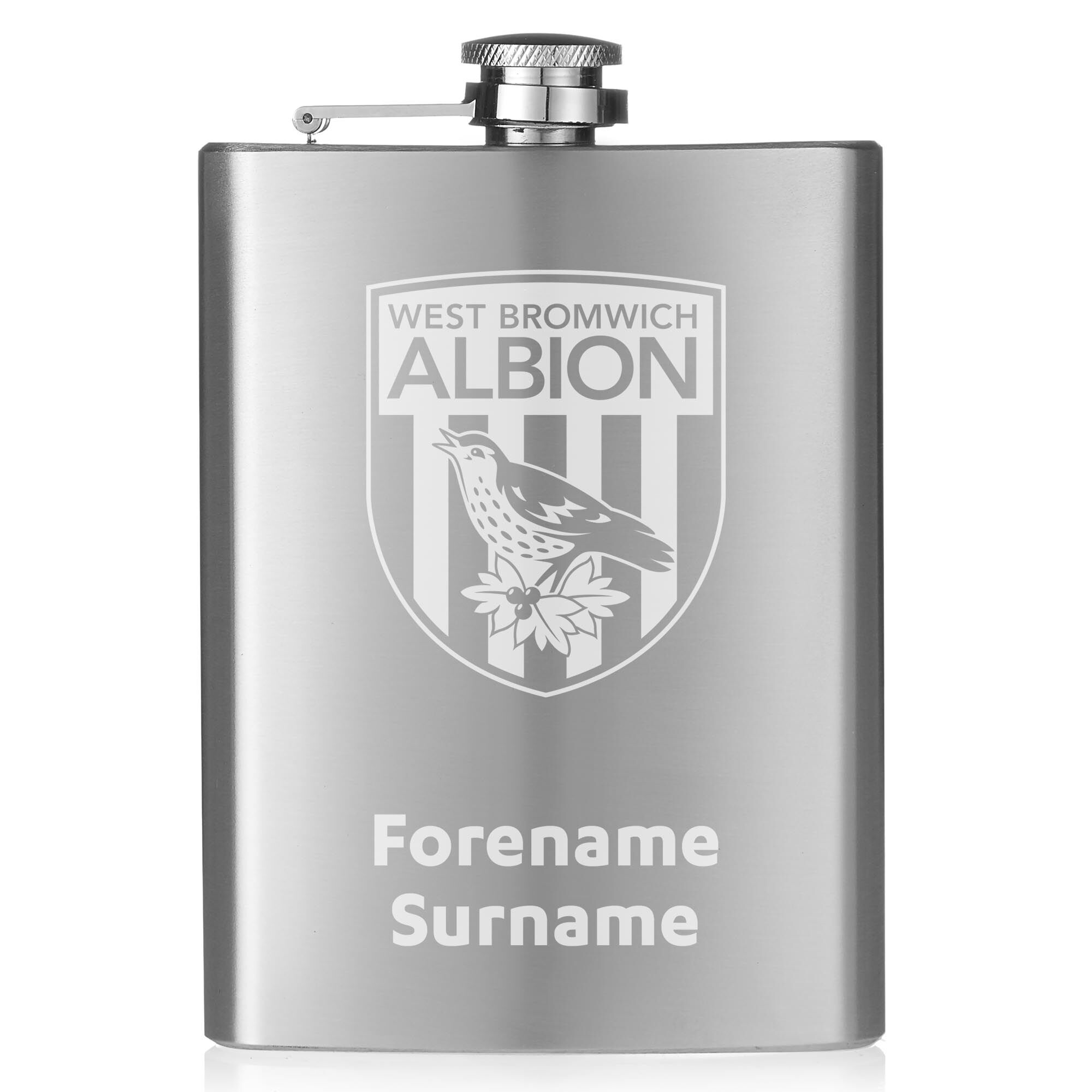 Personalised West Brom FC Crest Hip Flask