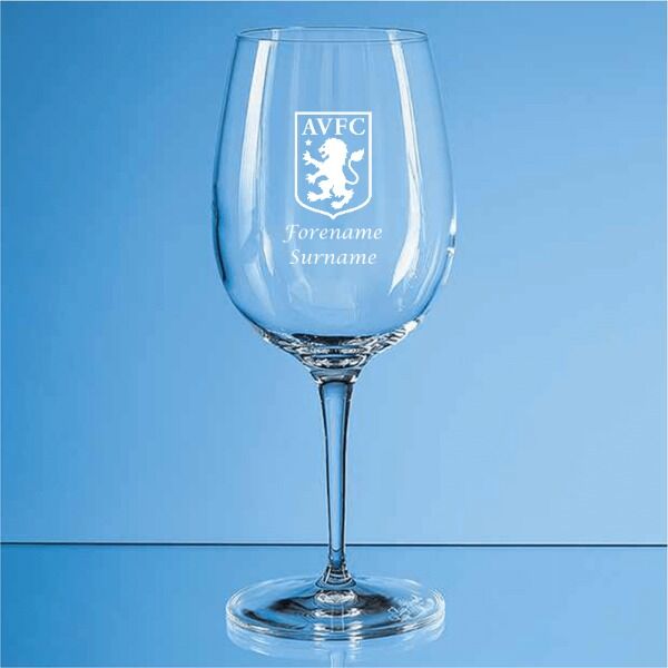 Personalised Aston Villa FC Wine Glass