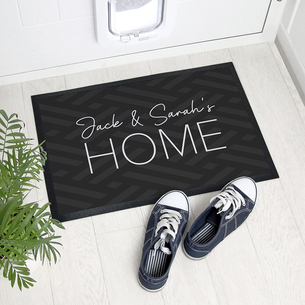 Personalised Grey Pattern Doormat