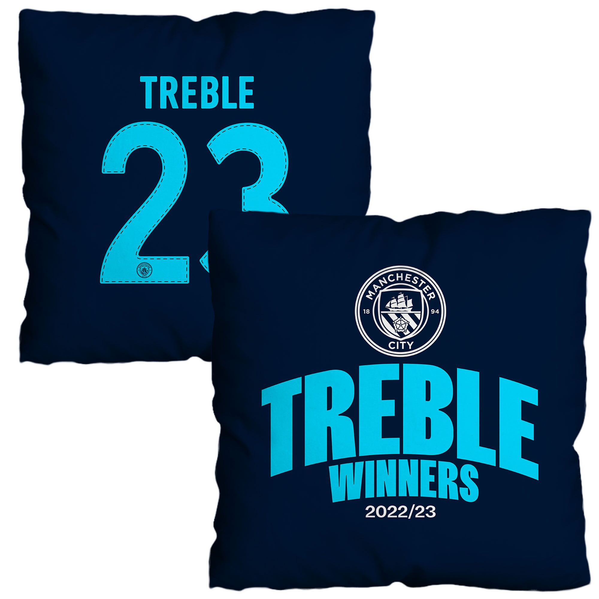 Personalised Manchester City Treble Winners 18″ Back of Shirt Cushion