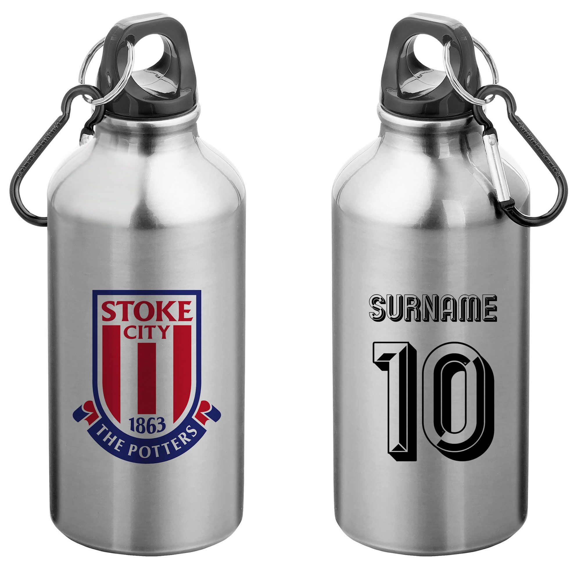 Personalised Stoke City FC Retro Shirt Water Bottle