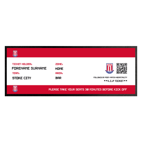 Personalised Stoke City Ticket Bar Runner