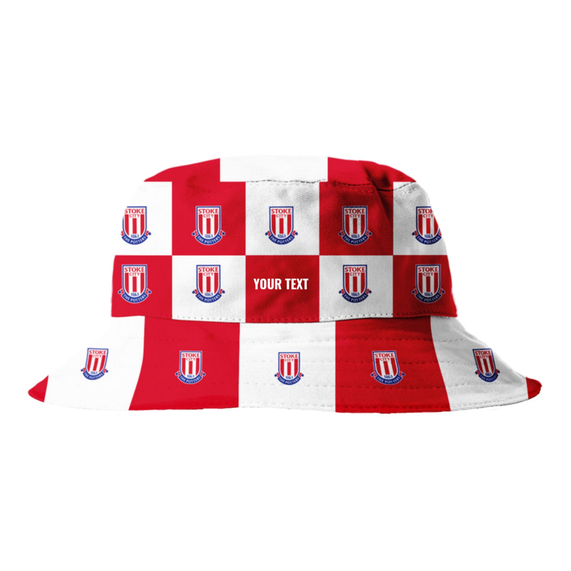 Personalised Stoke City Chequered Bucket Hat